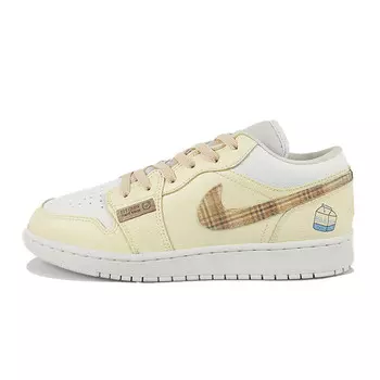Кроссовки Air Jordan 1 Vintage Basketball Shoes Women's Low-top White, белый