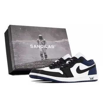 Кроссовки Air Jordan 1 Vintage Basketball Shoes Men Low-top White, белый