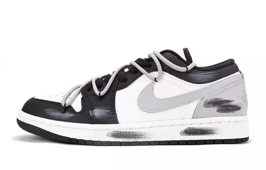 Кроссовки Air Jordan 1 Vintage Basketball Shoes Men Low-top Dark Gray, черный