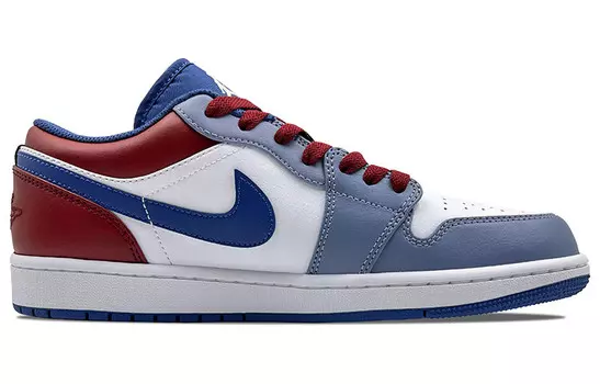 Кроссовки Air Jordan 1 Vintage Basketball Shoes Men Low-top Blue/Red, голубой