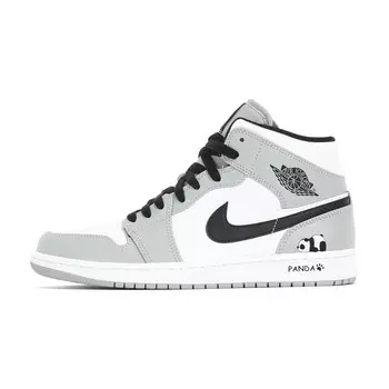 Кроссовки Air Jordan 1 Vintage Basketball Shoes Men Mid-top Gray, белый