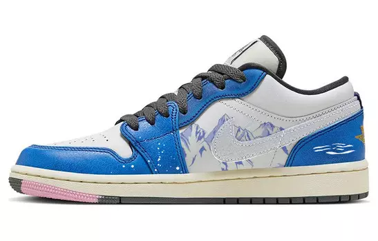 Кроссовки Air JORDAN 1 Vintage Basketball Shoes Women's Low-Top Blue White, синий