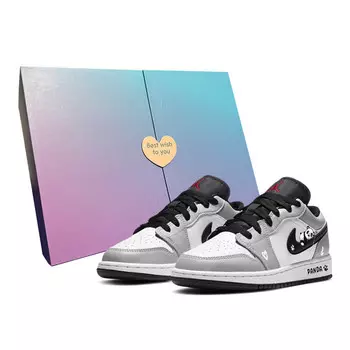 Кроссовки Air Jordan 1 Vintage Basketball Shoes Men Low-top Grey/white, светло-серый