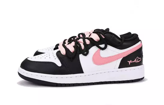 Кроссовки Air Jordan 1 Vintage Basketball Shoes Women's Low-top Black/pink, черный/розовый