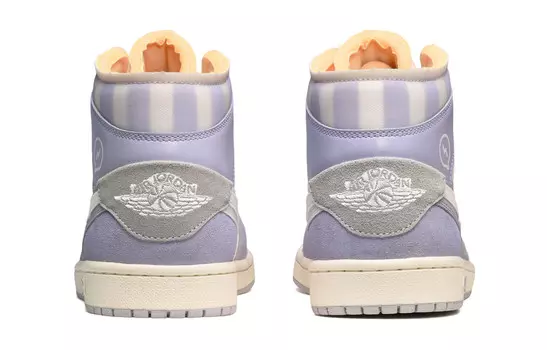 Кроссовки Air Jordan 1 Vintage Basketball Shoes Women's Mid-top Grayish White Purple, фиолетовый