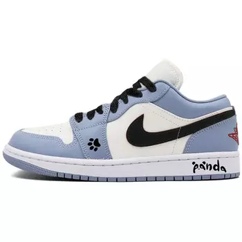 Кроссовки Air Jordan 1 Vintage Basketball Shoes Women's Low-top White/blue, синий/белый