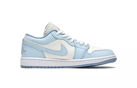 Кроссовки Air Jordan 1 Vintage Basketball Shoes Women's Low-top White, синий