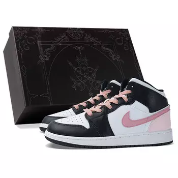 Кроссовки Air Jordan 1 Vintage Basketball Shoes Women's High-top Black/powder, черный/розовый