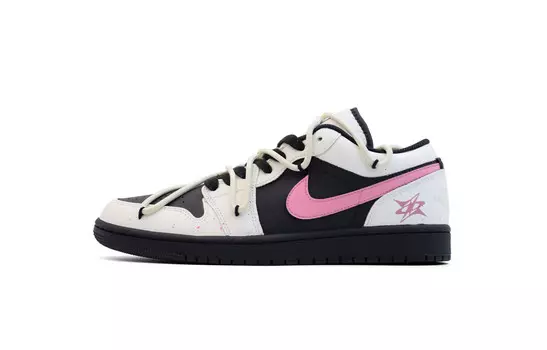 Кроссовки Air Jordan 1 Vintage Basketball Shoes Men Low-top Rice Powder, цвет Rice powder
