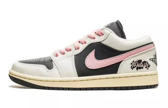 Кроссовки Air Jordan 1 Vintage Basketball Shoes Women's Low-top Pink, черный