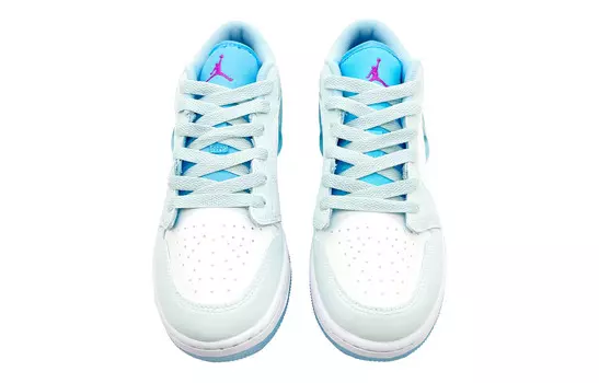 Кроссовки Air Jordan 1 Vintage Basketball Shoes Women's Low-top White/blue, голубой