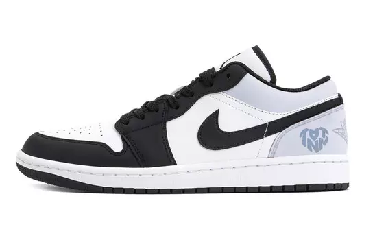 Кроссовки Air Jordan 1 Vintage Basketball Shoes Men Low-top Blue/black/white, голубой