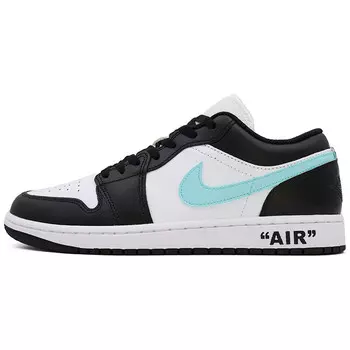 Кроссовки Air Jordan 1 Vintage Basketball Shoes Men Low-top White/blue, зеленый