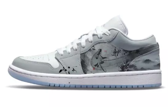 Кроссовки Air JORDAN 1 Vintage Basketball Shoes Women's Low-Top Gray White, серый