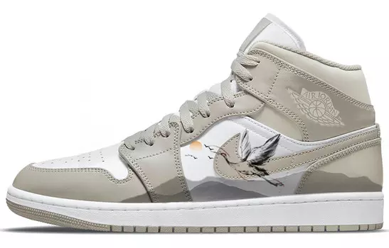Кроссовки Air Jordan 1 Vintage Basketball Shoes Men High-top White/black, белый