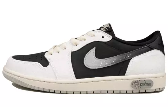 Кроссовки Air Jordan 1 Vintage Basketball Shoes Men Low-top Gray, черный