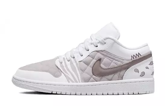 Кроссовки Air Jordan 1 Vintage Basketball Shoes Women's Low-top White, розовый