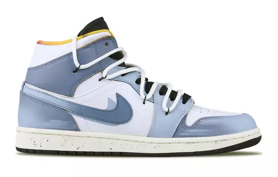 Кроссовки Air Jordan 1 Vintage Basketball Shoes Men Mid-top White/Gray/Blue, серый