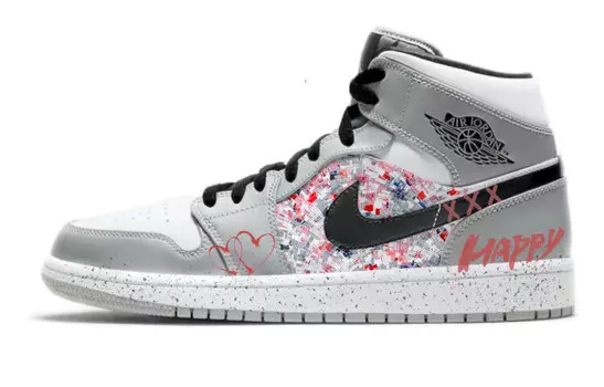 Кроссовки Air Jordan 1 Vintage Basketball Shoes Men Low-top Grey/white, серый