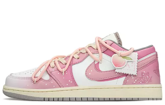 Кроссовки Air Jordan 1 Vintage Basketball Shoes Women's Low-top White/pink, белый