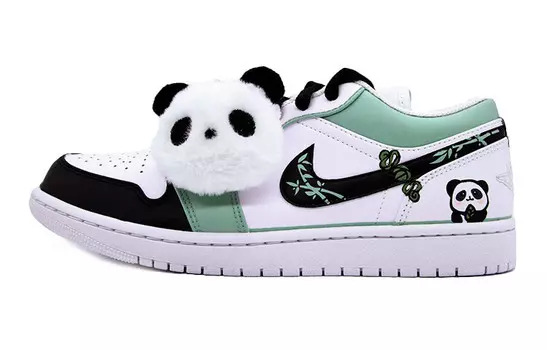 Кроссовки Air Jordan 1 Vintage Basketball Shoes Men Low-top Black/white/green, белый