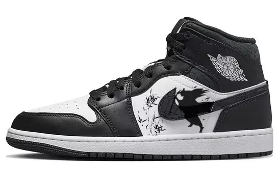 Кроссовки Air Jordan 1 Vintage Basketball Shoes Men High-top Black/white, черный