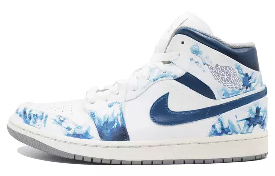 Кроссовки Air Jordan 1 Vintage Basketball Shoes Men Mid-top Blue/White, цвет Dodger Blue