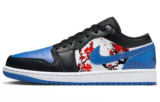 Кроссовки Air Jordan 1 Vintage Basketball Shoes Men Low-top Blue/white/black, синий