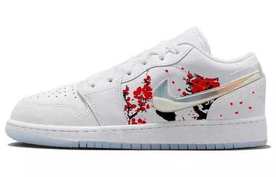 Кроссовки Air Jordan 1 Vintage Basketball Shoes Women's Low-top Red/white, белый