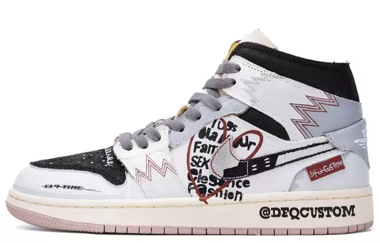 Кроссовки Air Jordan 1 Vintage Basketball Shoes Women's Mid-top Grey/white, светло-серый
