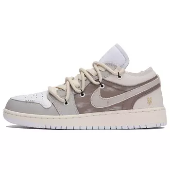 Кроссовки Air Jordan 1 Vintage Basketball Shoes Men Low-top Gray/Brown, коричневый