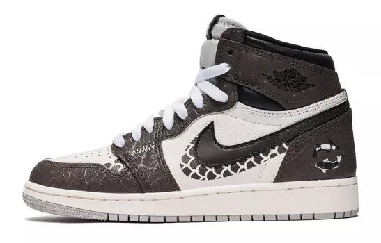 Кроссовки Air Jordan 1 Vintage Basketball Shoes Women's High-top Beige, коричневый