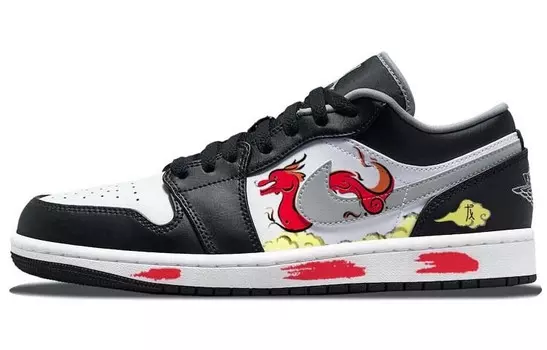 Кроссовки Air JORDAN 1 Vintage Basketball Shoes Men Low-Top Black White