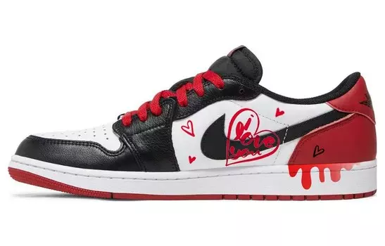 Кроссовки Air Jordan 1 Vintage Basketball Shoes Unisex Low-top Black/Red, красный