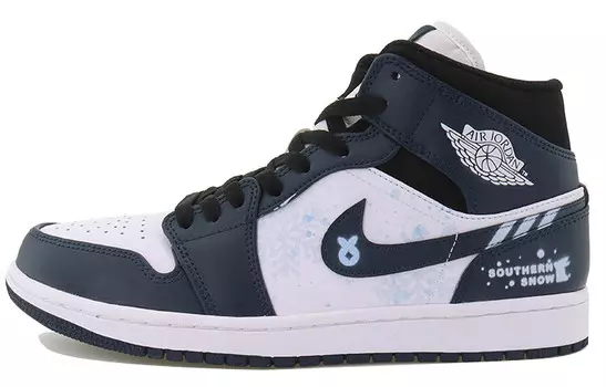 Кроссовки Air Jordan 1 Vintage Basketball Shoes Men Mid-top Black, черный