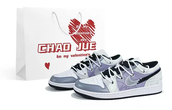 Кроссовки Air Jordan 1 Vintage Basketball Shoes Men Low-top Gray Beige, цвет Light Lavender