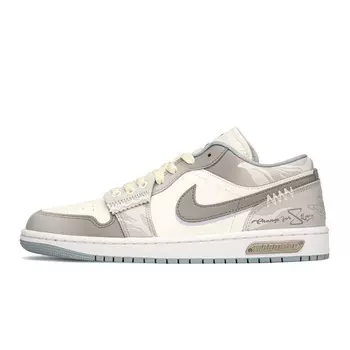 Кроссовки Air Jordan 1 Vintage Basketball Shoes Women's Low-top White/gray, серый/белый