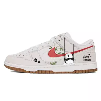 Кроссовки Air Jordan 1 Vintage Basketball Shoes Women's Low-top Beige/Red, бежевый/красный