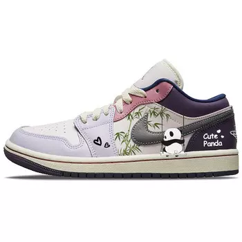 Кроссовки Air Jordan 1 Vintage Basketball Shoes Women's Low-top Pink, Purple And White, розовый