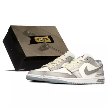 Кроссовки Air Jordan 1 Vintage Basketball Shoes Women's Low-top Greige, зеленый