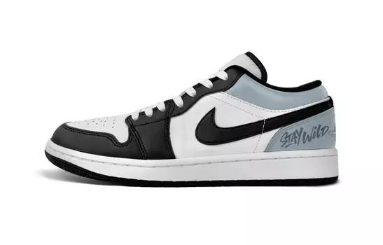 Кроссовки Air Jordan 1 Vintage Basketball Shoes Men Low-top Gray, черный/серый