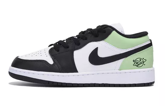 Кроссовки Air Jordan 1 Vintage Basketball Shoes Women's Low-top Black/Green, черный