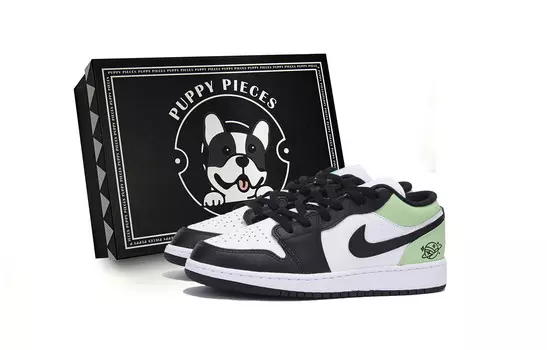 Кроссовки Air Jordan 1 Vintage Basketball Shoes Men Low-top Black/Green, черный