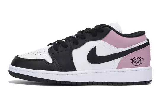 Кроссовки Air Jordan 1 Vintage Basketball Shoes Men Low-top Black/powder, черный (дубль)