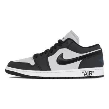 Кроссовки Air Jordan 1 Vintage Basketball Shoes Unisex Low-top Gray, черный