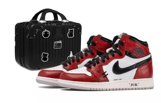 Кроссовки Air Jordan 1 Vintage Basketball Shoes Women's Mid-top Black/White/Red, черный/оранжевый
