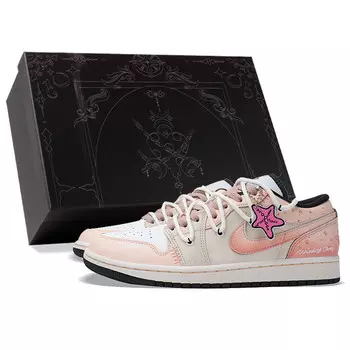 Кроссовки Air Jordan 1 Vintage Basketball Shoes Men Low-top Orange Powder, розовый