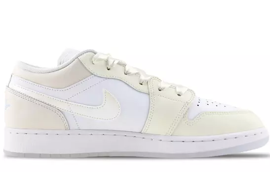 Кроссовки Air Jordan 1 Vintage Basketball Shoes Women's Low-top Yellow, белый