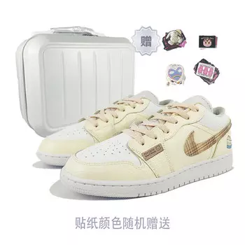 Кроссовки Air Jordan 1 Vintage Basketball Shoes Women's Low-top White, белый