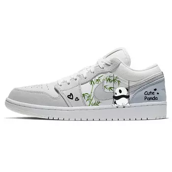 Кроссовки Air Jordan 1 Vintage Basketball Shoes Unisex Low-top White/gray, серый/белый